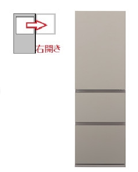 【右開き】冷蔵庫 3ドア 365L 4549980788240