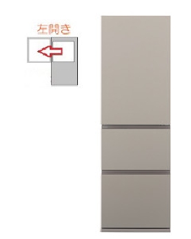 【左開き】冷蔵庫 3ドア 365L 4549980788264