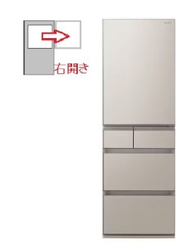 【右開き】冷蔵庫 5ドア 450L 4549980764817