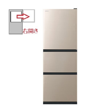 【右開き】3ドア 265L 冷蔵庫 4549873197456