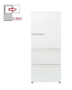 【右開き】冷蔵庫 272L 3ドア 4582678512802