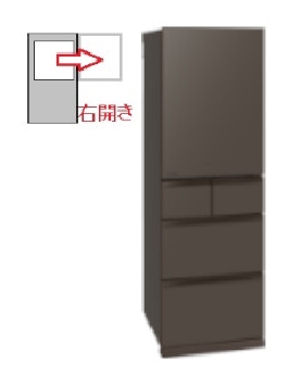 【右開き】5ドア 455L 冷蔵庫 4902901006623