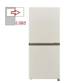 【右開き】冷蔵庫 170L 2ドア 4582678514936