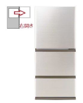 【右開き】冷蔵庫 262L 3ドア 4582678514721