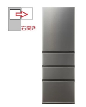 【右開き】冷蔵庫 362L 4ドア 4582678514707