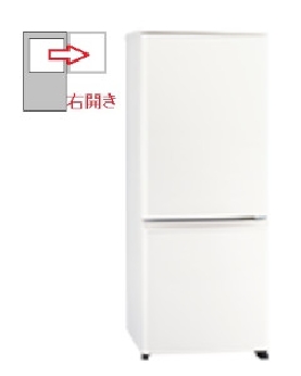 【右開き】冷蔵庫  2ドア 146L 4573637016806