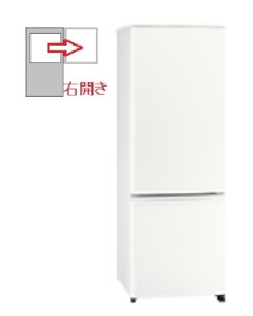 【右開き】冷蔵庫  2ドア 168L 4573637016783