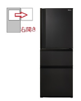 【右開き】3ドア 326L 冷蔵庫 4904530136856
