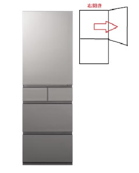 【右開き】冷蔵庫 5ドア 410L 4550719151068